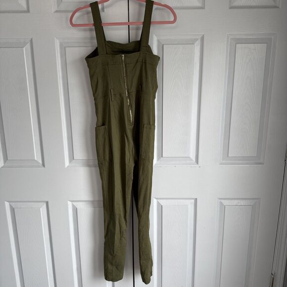 Haute‎ Monde Back zip Bib Overall Romper Jumper Med Women Rayon Spandex Stretchy - Picture 3 of 9